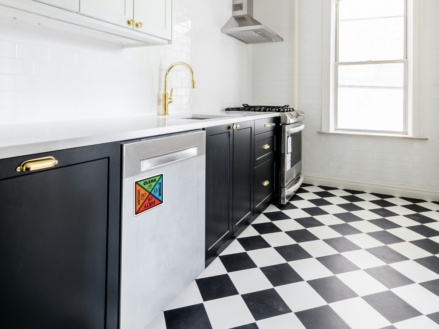 "Clean/Dirty/Maintenance/Storage" Dishwasher Status Magnet