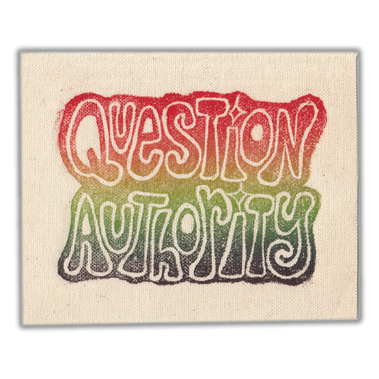 "Question Authority" Upcycled Sew-On Patch (Handmade by Renae)