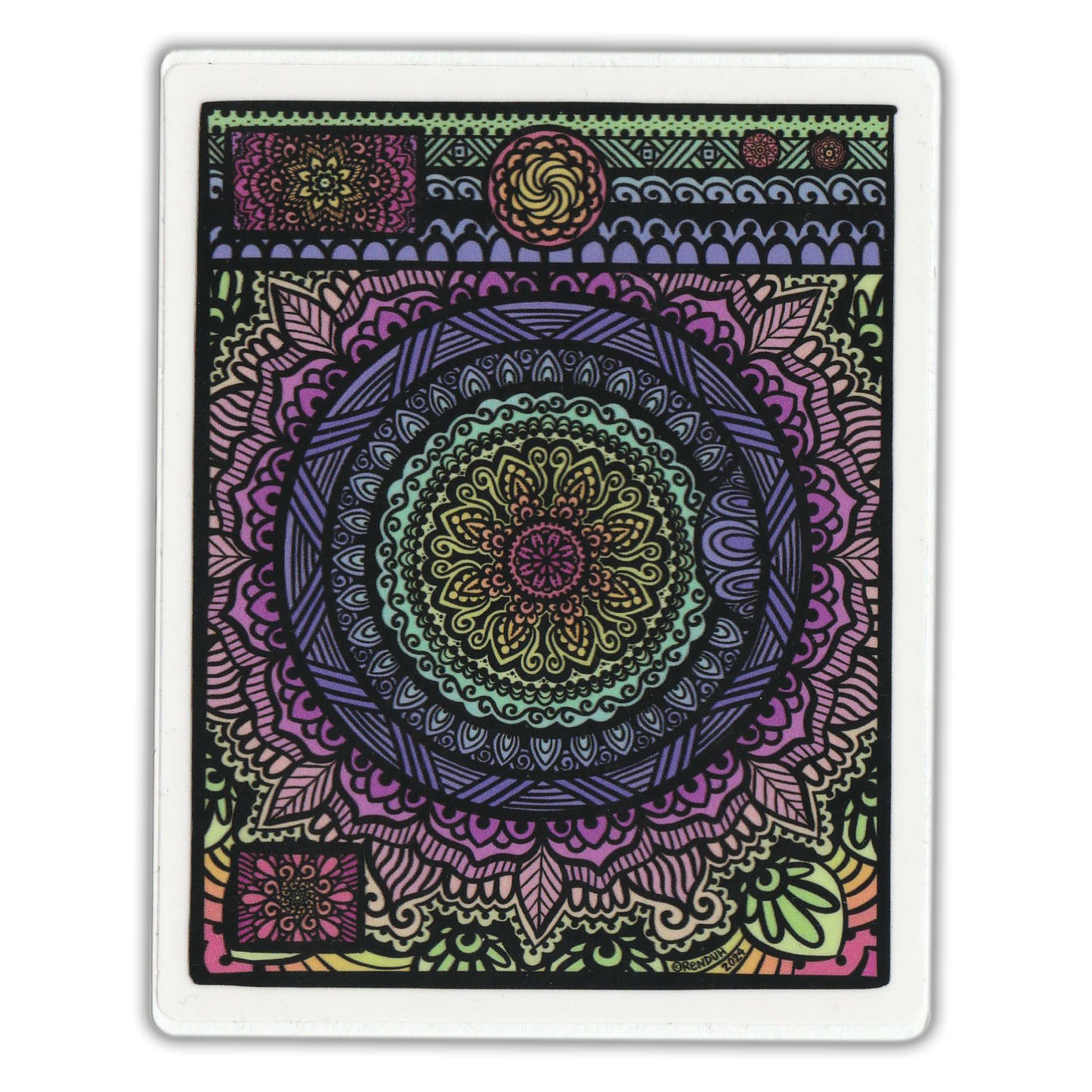 "Rainbow Washing Machine Mandala" Sticker